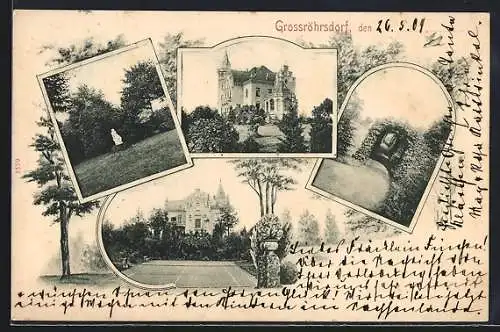 AK Grossröhrsdorf, Ansichten verschiedener Ortspartien