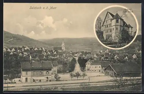 AK Sulzbach a. d. Murr, Schloss Lautereck und Blick über den Ort mit Kirche