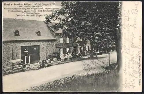 AK Siegen i. W., Hotel und Pension Rödger Hof, Bes. Adolf Giebeler