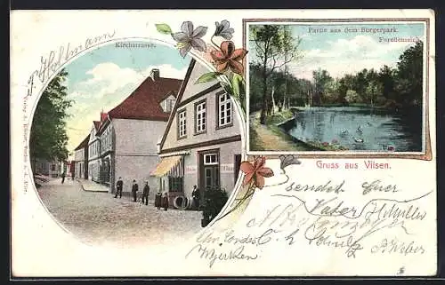 AK Vilsen, Kirchstrasse, Partie aus dem Bürgerpark