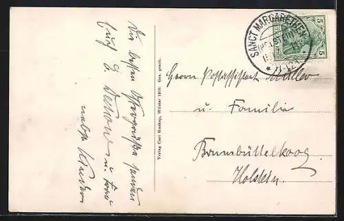 AK Büttel a. d. Elbe, Ortspartie aus der Vogelschau