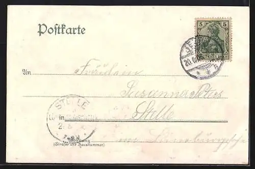 Lithographie Upjever, Gasthaus von Timmermann, Forsthaus