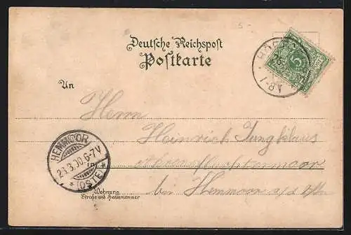 Lithographie Höftgrube, Genossenschafts-Meierei, Garten