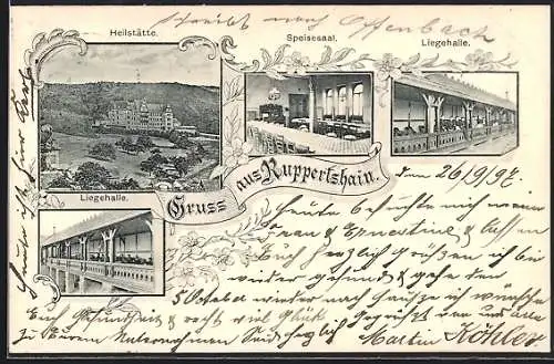 AK Ruppertshain, Heilstätte, Speisesaal, Liegehalle, Aussen- u. Innenansichten