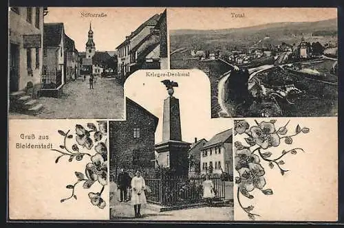 AK Bleidenstadt, Kriegerdenkmal, Stiftstrasse, Totalansicht
