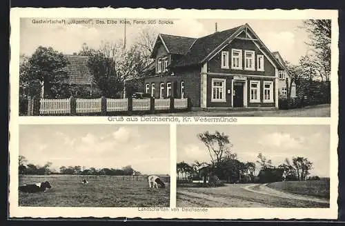 AK Deichsende /Kr. Wesermünde, Gastwirtschaft Jägerhof, Bes. Eibe Klee