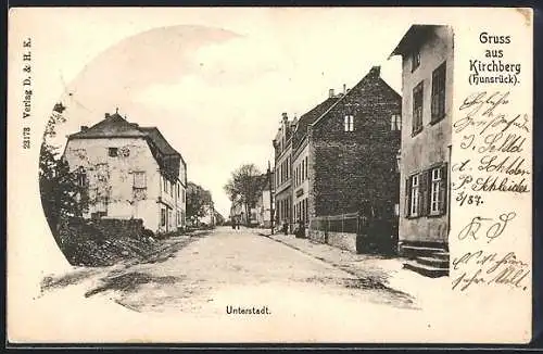 AK Kirchberg / Hunsrück, Strassenpartie in der Unterstadt