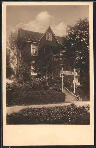 AK Altenberg /Rhld., Privat-Pension Ernst Halfmann mit Garten