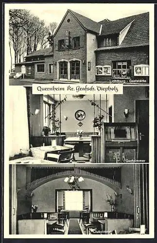 AK Quernheim / Lemförde, Gasthaus Lichtburg, Gastzimmer, Clubzimmer