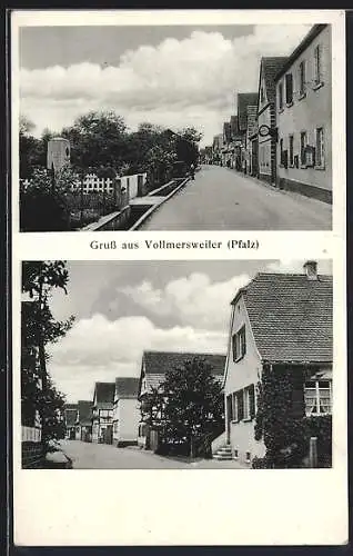 AK Vollmersweiler /Pfalz, Kriegerdenkmal, Strassenpartien