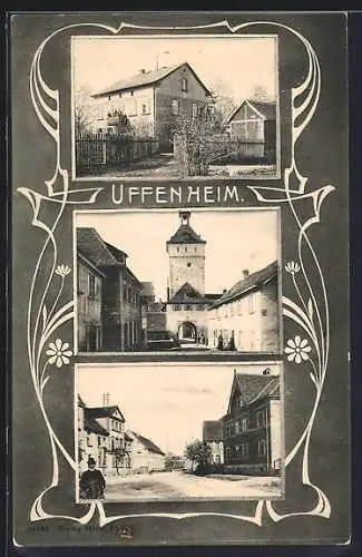 AK Uffenheim, Strassenpartie, Strassen am Tor, Gebäudeansicht