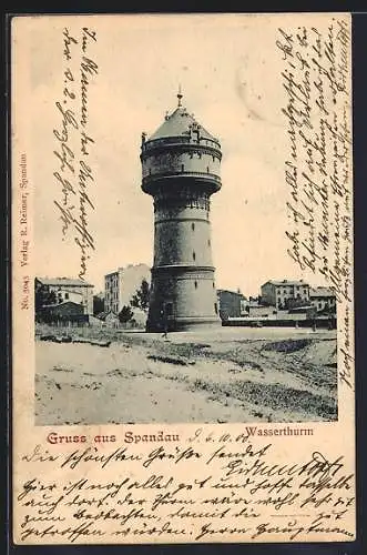 AK Berlin-Spandau, Partie am Wasserturm