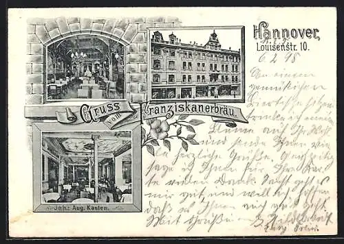 AK Hannover, Franziskanerbräu, Inh. Aug. Kasten, Louisenstrasse 10