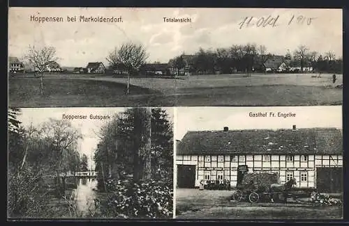 AK Hoppensen b. Markoldendorf, Gasthof Fr. Engelke, Hoppenser Gutspark, Totalansicht