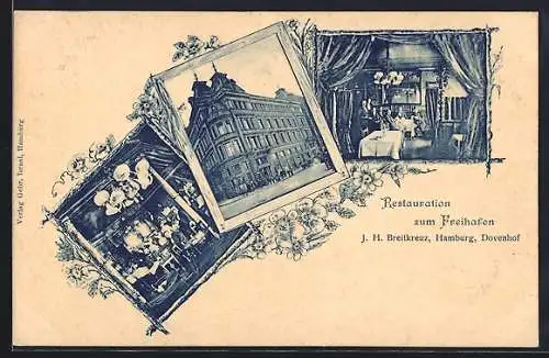 AK Hamburg, Restauration zum Freihafen v. J. H. Breitkreuz, Dovenhof