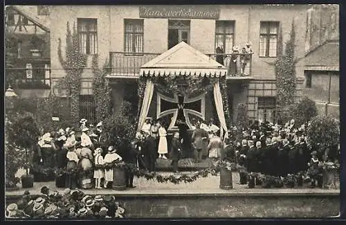 AK Nürnberg, Nagelung des Eisernen Kreuzes 1915, Kriegshilfe