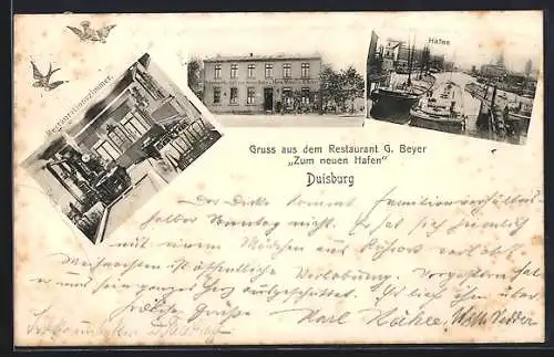 AK Duisburg, Gasthaus Zum neuen Hafen