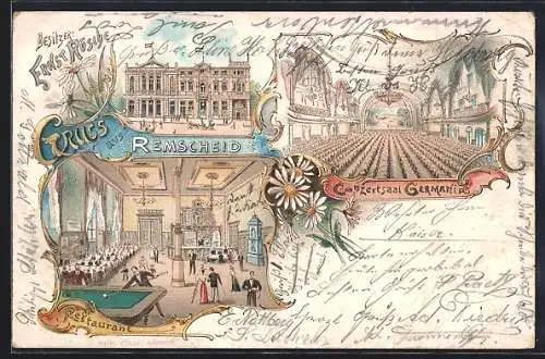 Lithographie Remscheid, Restaurant und Konzertsaal Germania