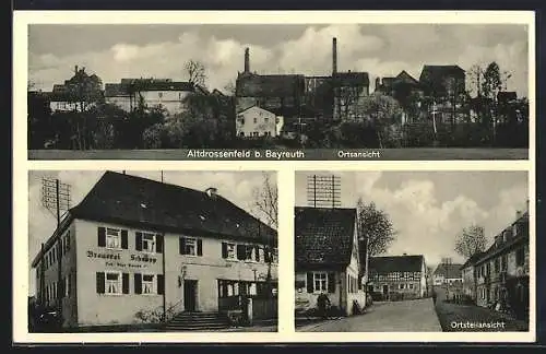 AK Altdrossenfeld b. Bayreuth, Gasthaus-Brauerei Schnupp, Strassenpartie