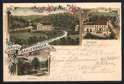 Lithographie Dahlerbrück, Hotel Hencke, Glör-Hammer
