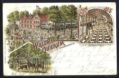 Lithographie Braunschweig, Gasthof Waldhaus Querum, Gesellschafts-Saal