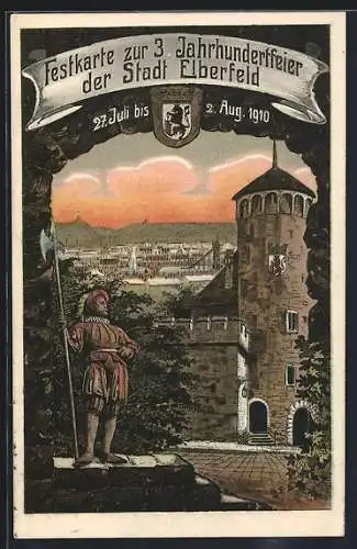 AK Elberfeld, 3. Jahrhundertfeier der Stadt 1910, Wache an der Burg