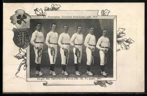 AK Fürth i. B., Sieger des Turnvereins beim XI. Deutsches Turnfest Frankfurt a. M. 1908,