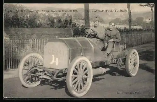 AK Circuit d`Auvergne, Coupe Gordon Bennett 1905, Lanciat im Auto mit der Startnummer 4