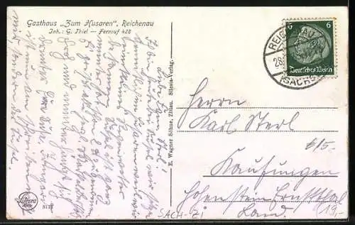 AK Reichenau, Gasthaus zum Husaren