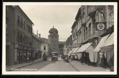AK Leoben, Delikatessen-Geschäft von Andr. Glatz in der Hohmanngasse