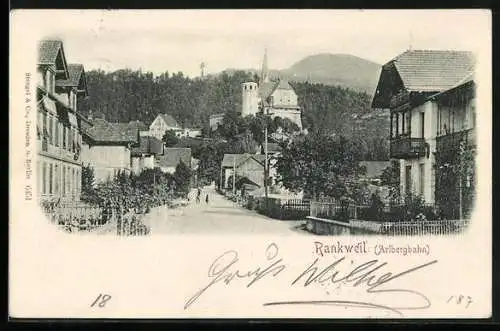 AK Rankweil /Arlbergbahn, Ortspartie mit Kirche