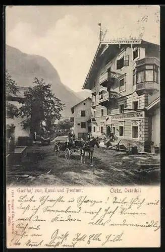 AK Oetz, Gasthof zum Kassl und Postamt