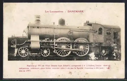 AK Machine No. 901 der dänischen Eisenbahn