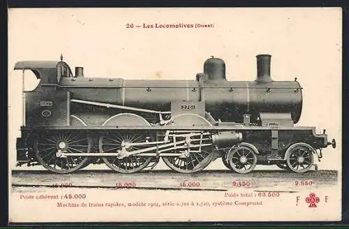 AK Machine de trains rapides, französische Eisenbahn