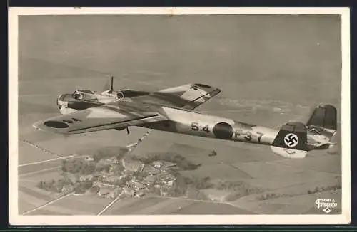 AK Kampfflugzeug Dornier DO-17 im Flug