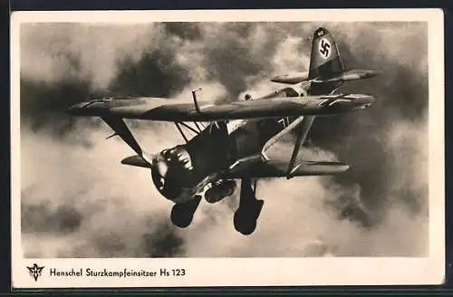 AK Flugzeug Henschel Sturzkampfeinsitzer Hs 123