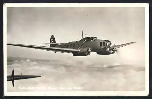 AK Mehrzweckeflugzeug Focke-Wulf FW 58 Weihe als militärisches Übungsflugzeug