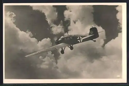 AK Kurierflugzeug Junkers 34 in der Luft