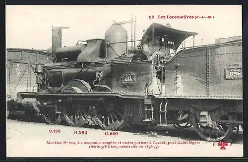 AK französische Eisenbahn Machine No.600