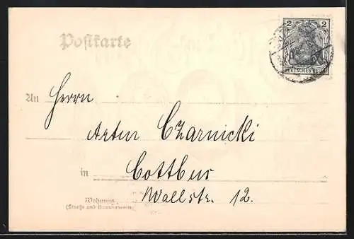 Präge-AK Jahreszahl 1904 in Gold, Glück und Segen 1904