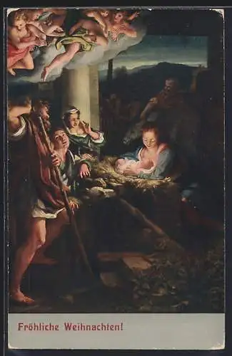 AK Maria mit dem Christkind, Fröhliche Weihnachten
