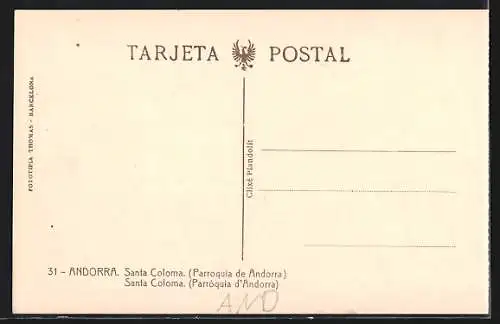AK Santa Coloma, Kirche mit Berglandschaft