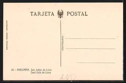 AK San Julián de Lória, Flusspartie mit Bergpanorama