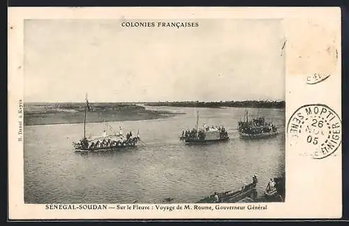 AK Mali, Sur le Fleuve, Voyage de M. Roume, Gouverneur Général