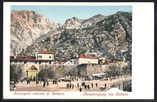 AK Cattaro, Haupteingang zum Ort