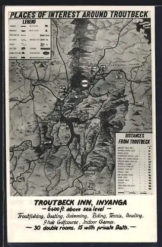 AK Troutbeck, Places of Interest around Troutbeck, Map, Troutbeck Inn, Inyanga