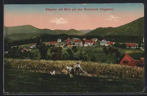 AK Altweier /Vogesen, Gesamtansicht mit Brezouard aus der Vogelschau