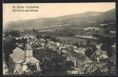 AK St. Kreuz im Leberthal / Ste. Croix-aux-Mines, Panorama mit Gotteshaus
