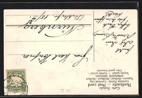 Präge-AK Neujahrsgruss, Kind läd ein Kalenderblatt auf eine Schubkarre