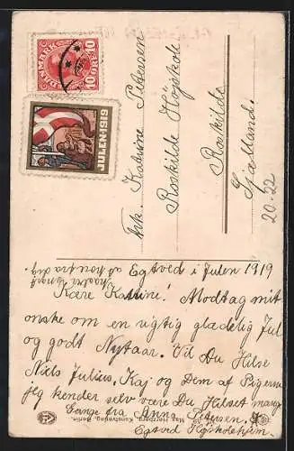 Künstler-AK sign. Signe Kock: Kinder mit Weihnachtsgebäck, Glaedelig Jul
